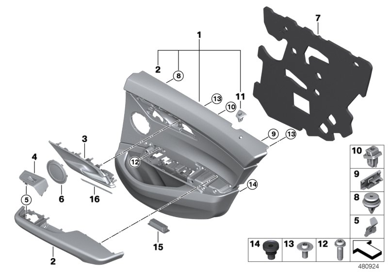 Door trim, rear