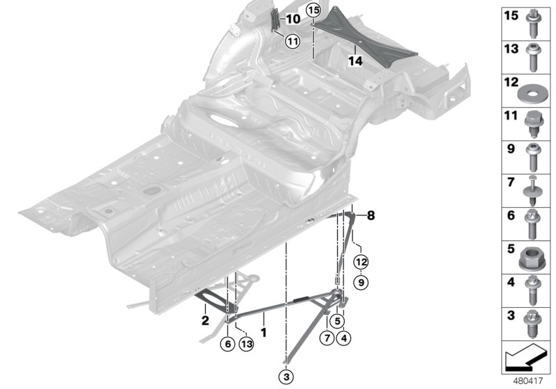 Brace for body rear end