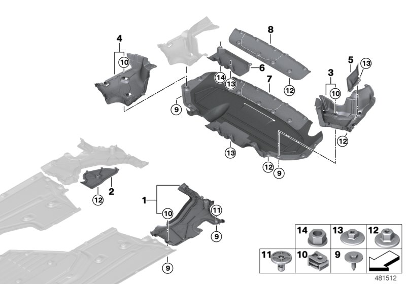 Underbody panelling, rear