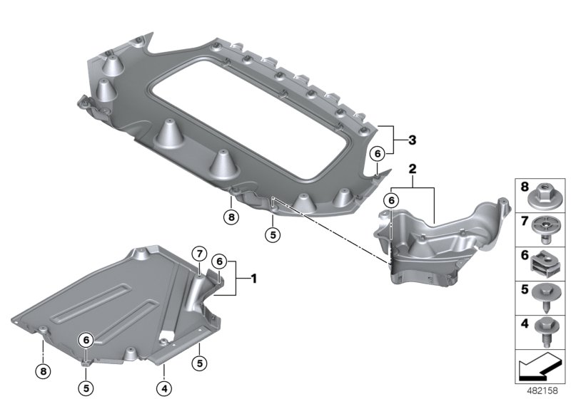 Underbody panelling, rear