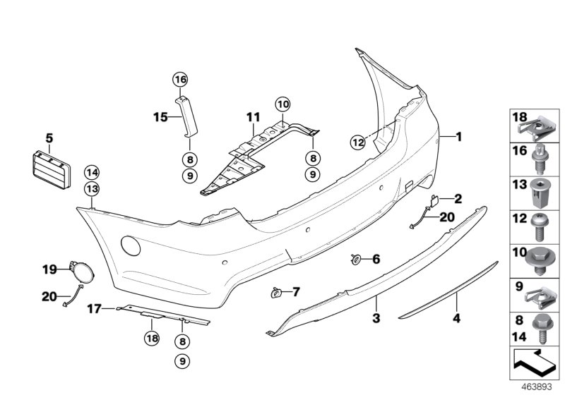 M trim panel, rear