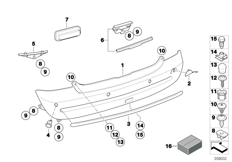 Trim panel, rear