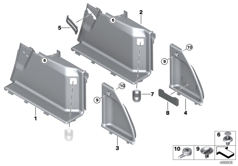 Trunk trim panel, right