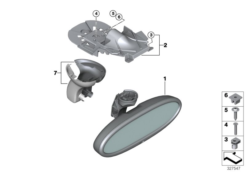 Interior mirror with automatic-dip