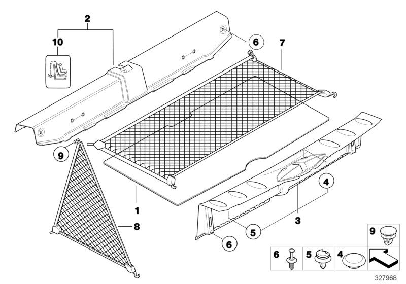 Trim panel, trunk floor