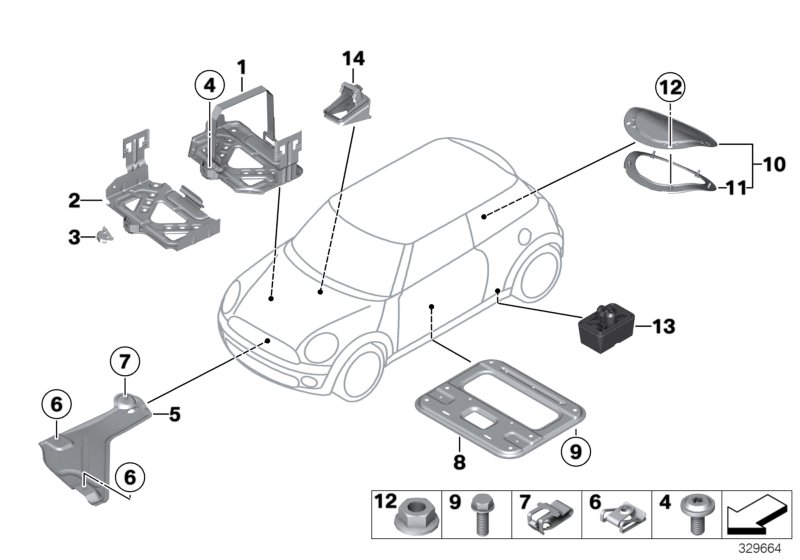 Mounting parts, body