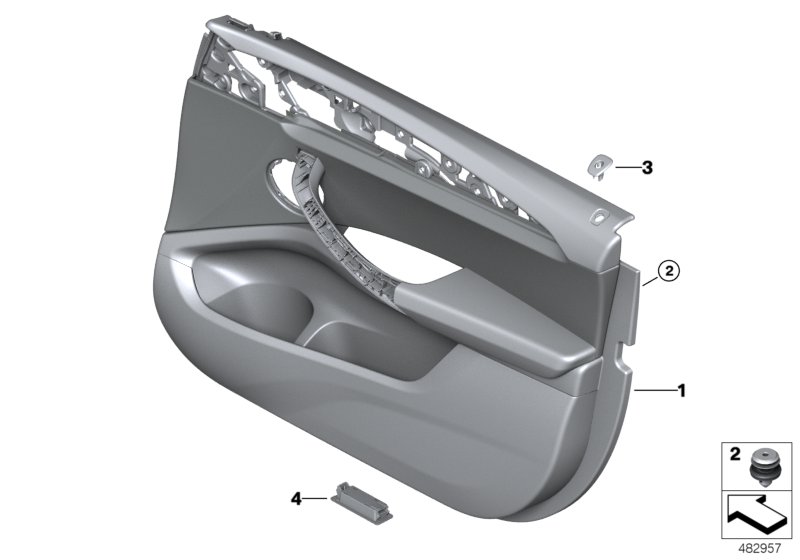 Door trim panel, front