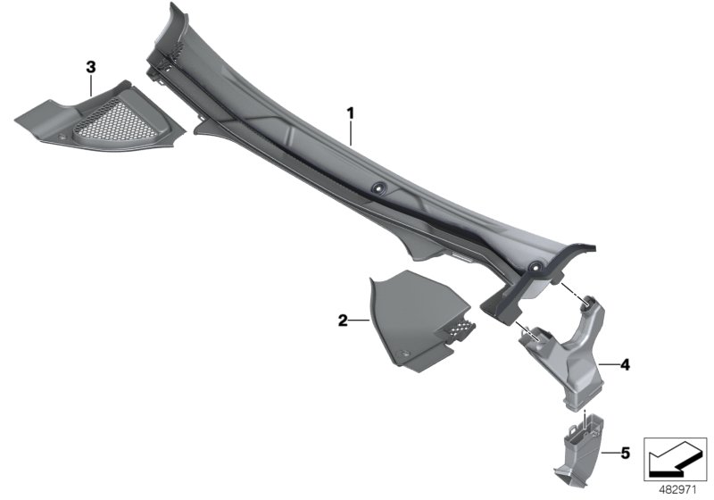 Trim panel, cowl panel, exterior