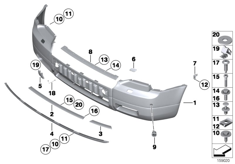 Trim panel, front