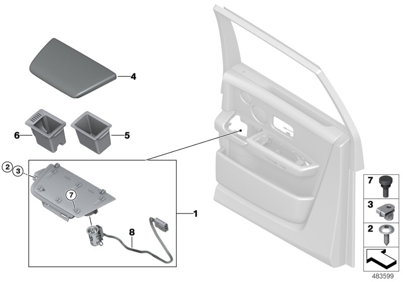 Rear door ashtray
