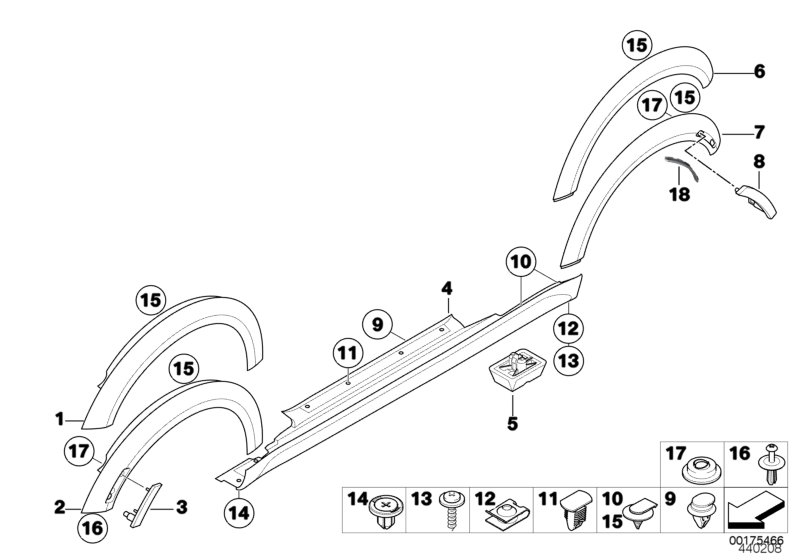 Cover door sill / wheel arch