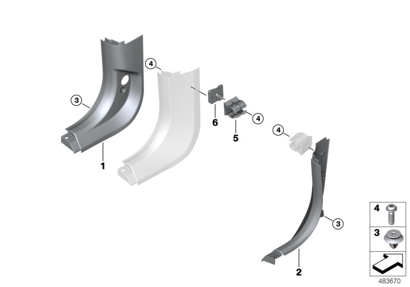 Trim panel leg room
