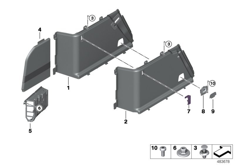 Trunk trim, left