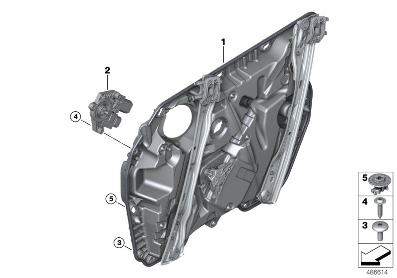 Door window lifting mechanism front