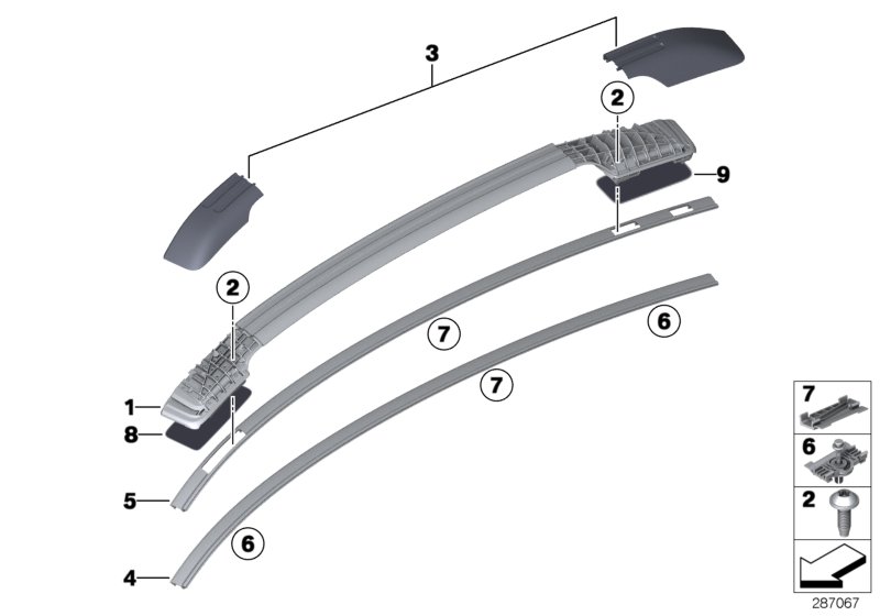 Roof moulding/Roof rail
