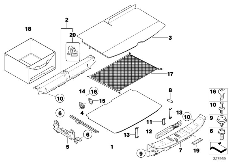 Trim panel, trunk floor