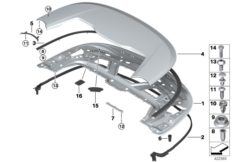 Folding top compartment lid