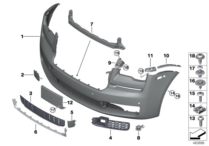 Trim panel, front
