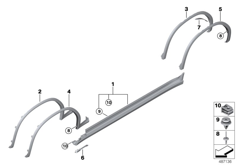 M trim, sill / wheel arch