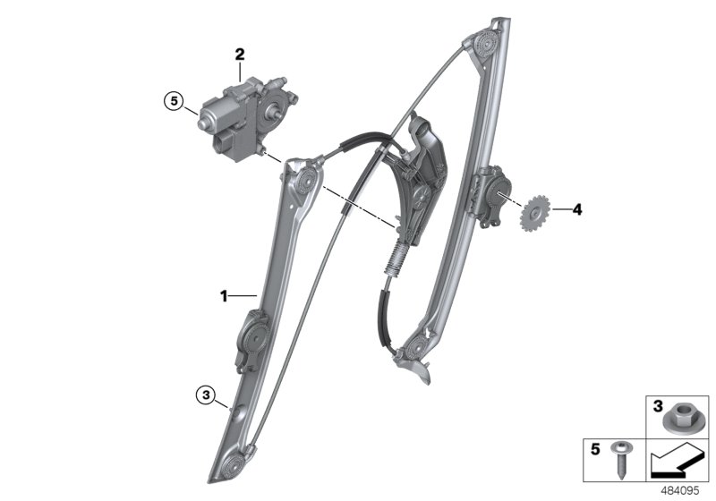 Door window lifting mechanism front