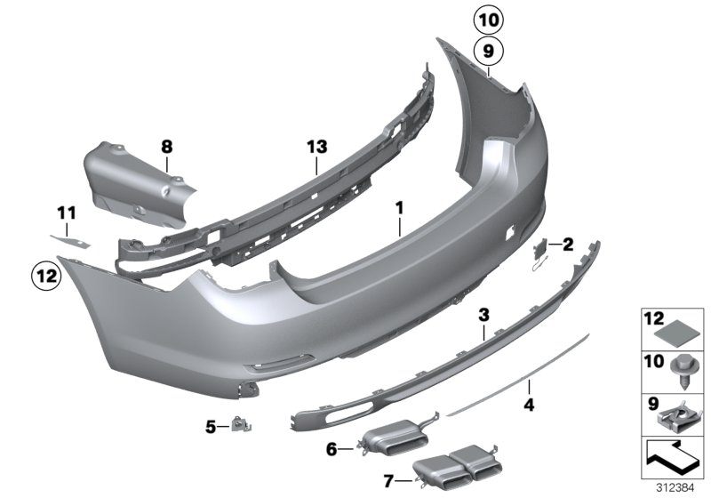 Trim panel, rear