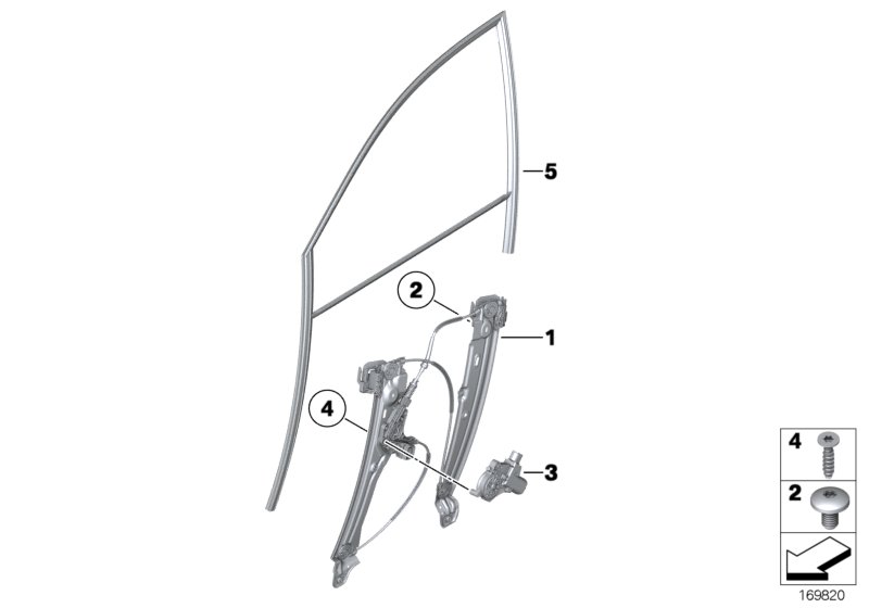 Door window lifting mechanism front