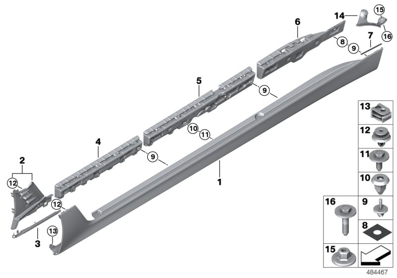 Cover door sill / wheel arch
