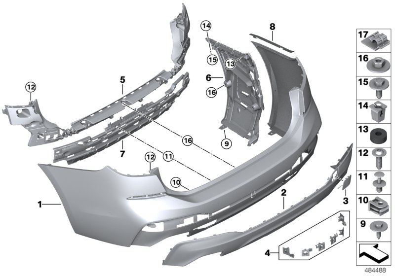 M trim panel, rear