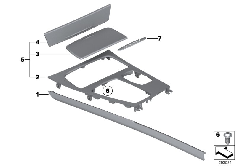Decor trims, centre console