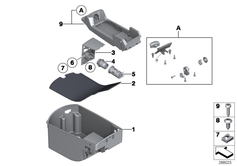 Center console storing partition