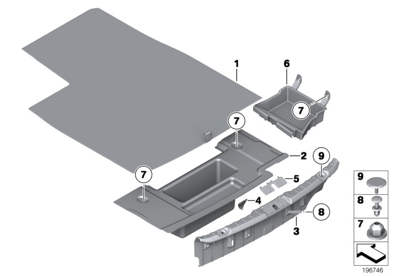 Trim panel, trunk floor