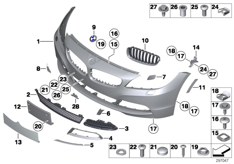 Trim panel, front