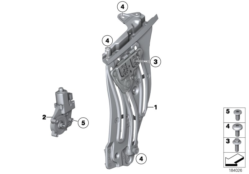 Door window lifting mechanism rear