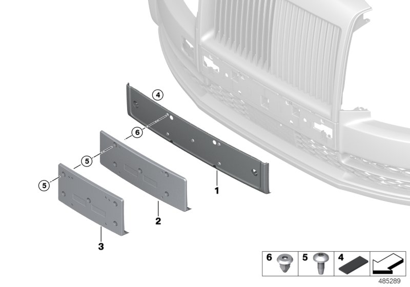 Trim panel, trim elements, front