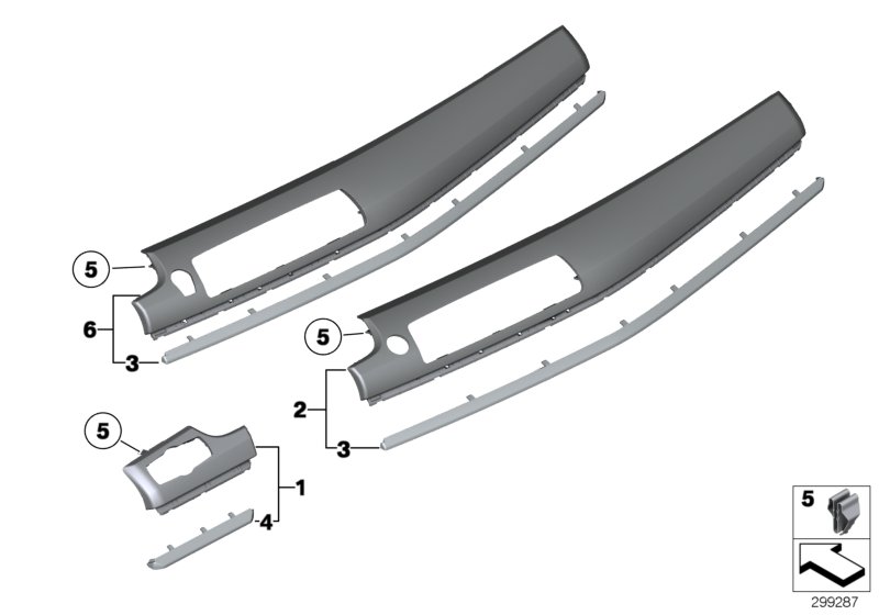 Decorative trims, instrument panel