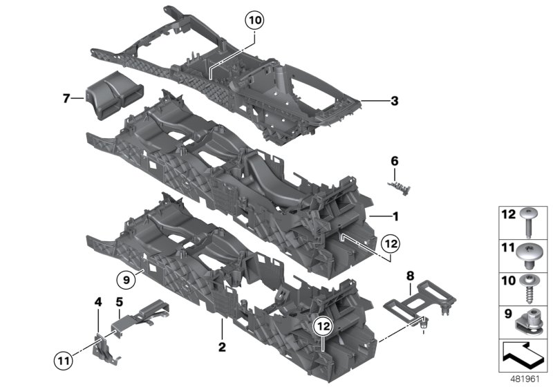 Carrier, centre console