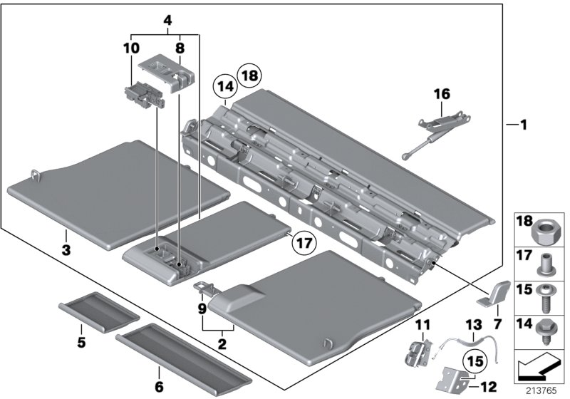 Camouflage screen, luggage compartment
