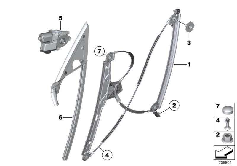 Door window lifting mechanism front