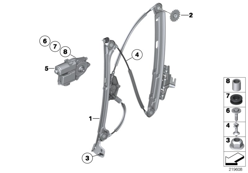 Door window lifting mechanism rear