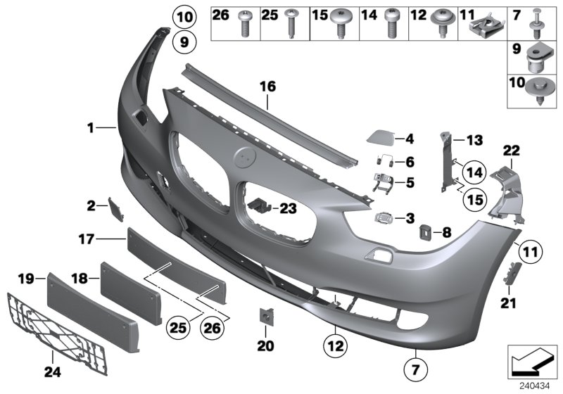 Trim panel, front