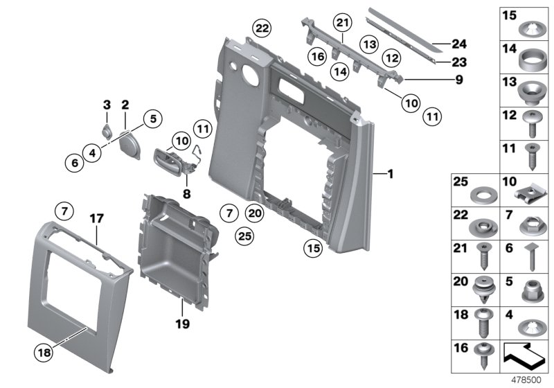 Door trim panel, rear / from 01/2009