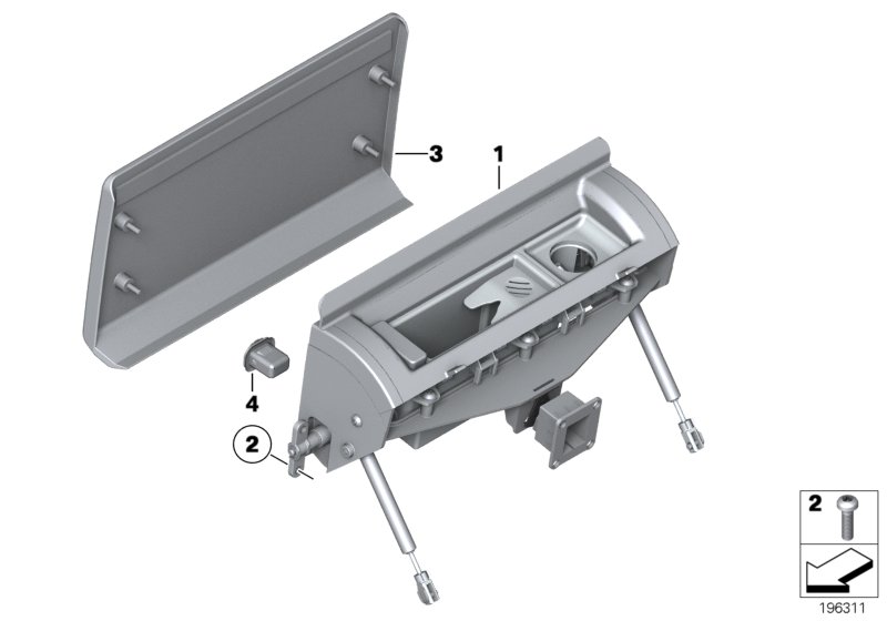 Hinged compartment, door trim panel