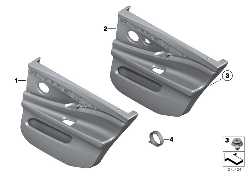Door trim, rear