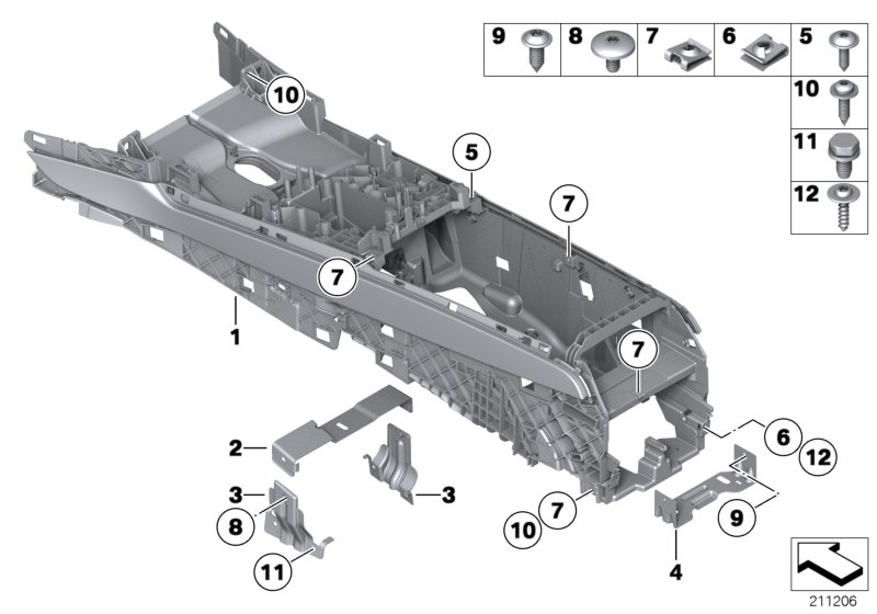 Carrier, centre console