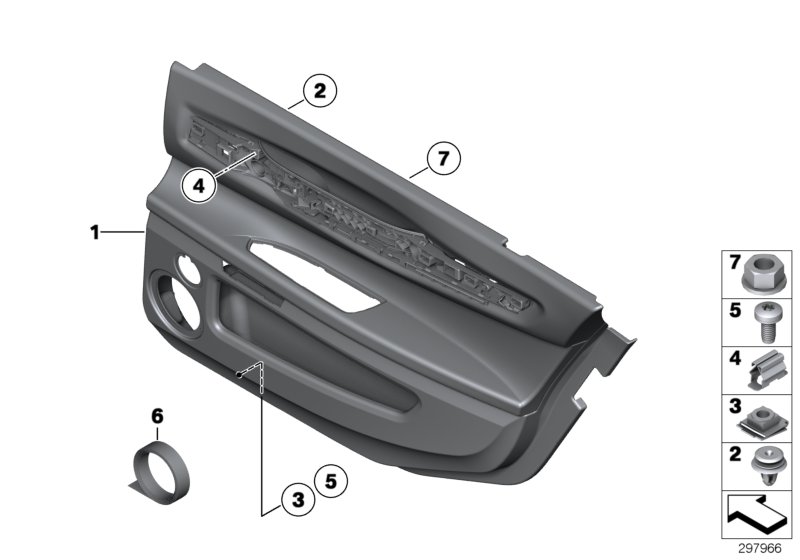Door trim, rear