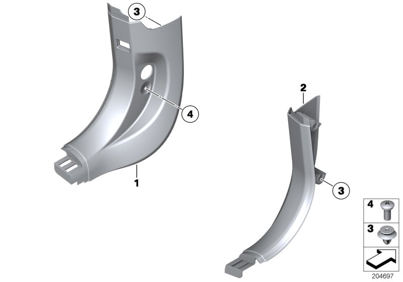 Trim panel leg room