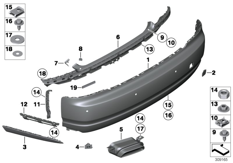 Trim panel, rear