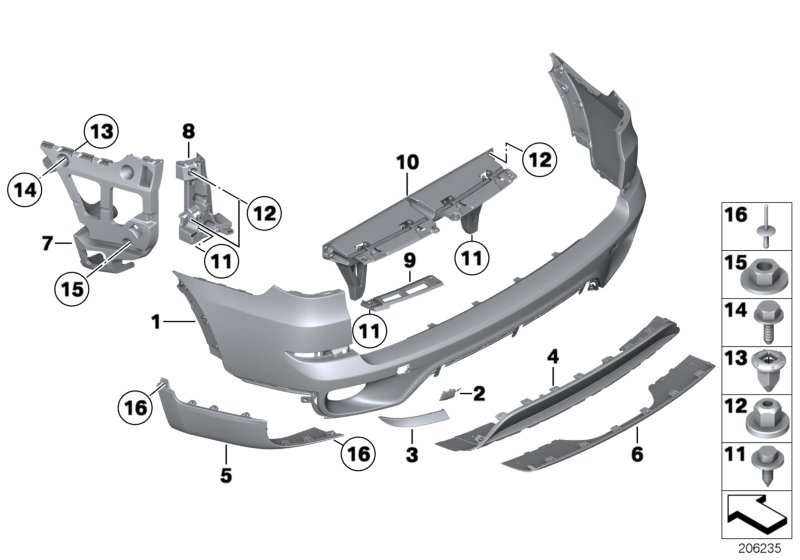Trim panel, rear