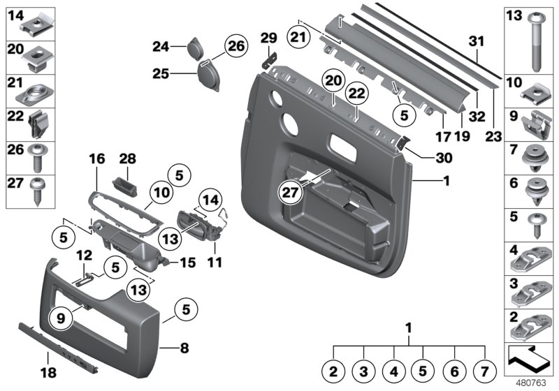 Door trim, rear