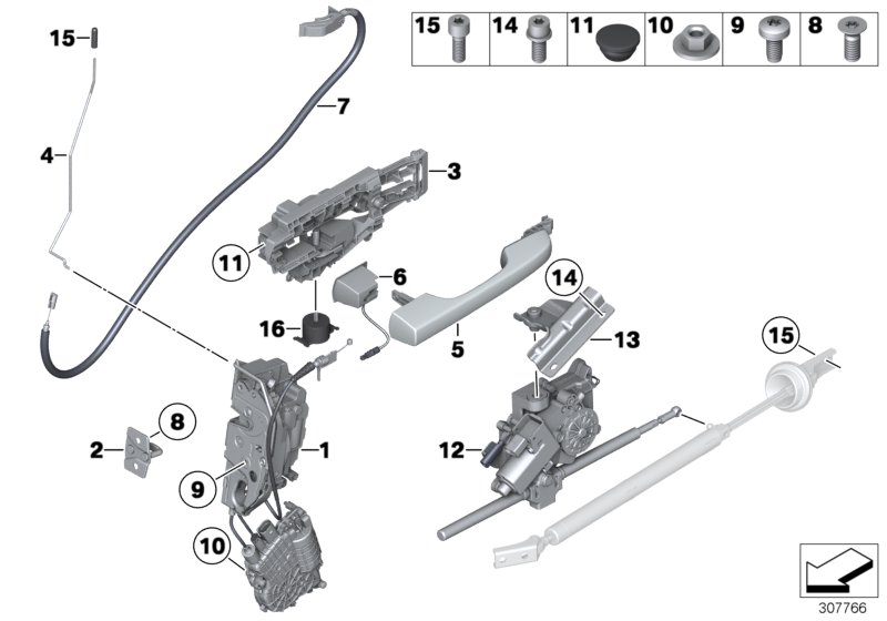 Locking system, door, rear